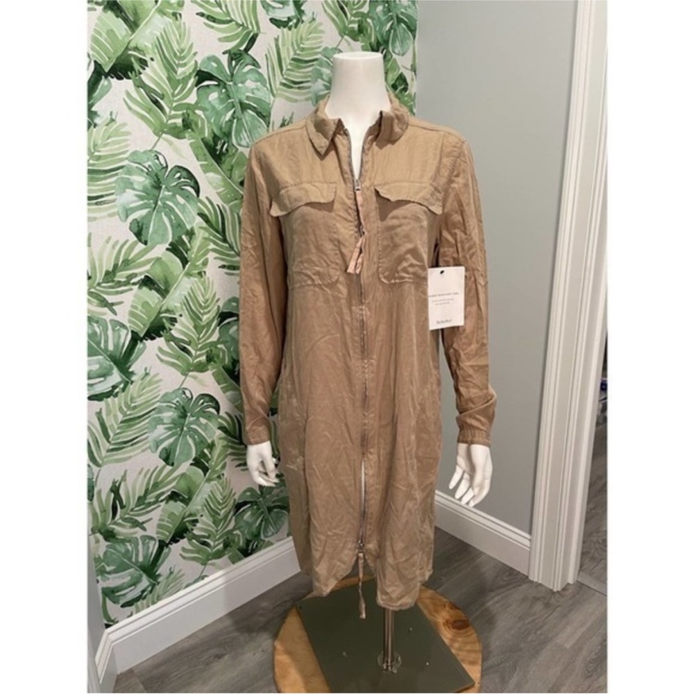 Acne Long Sleeve zip front tan shirt Dress